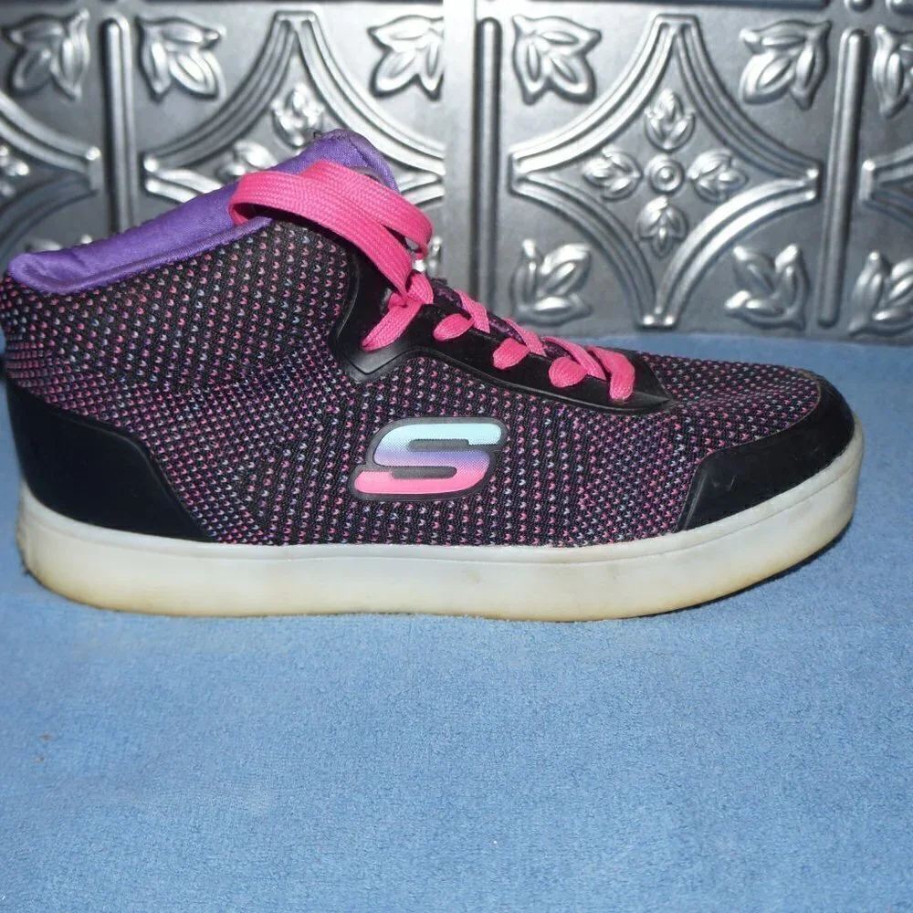 Skechers Girls Size 5.5 Energy Lights Light Up Multicolored High Top